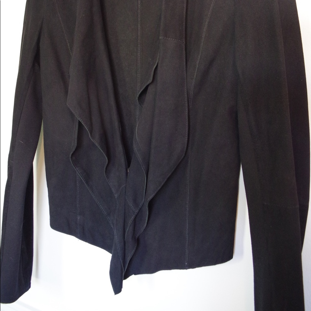 Lamarque Drape Front Suede Leather Jacket - image 6